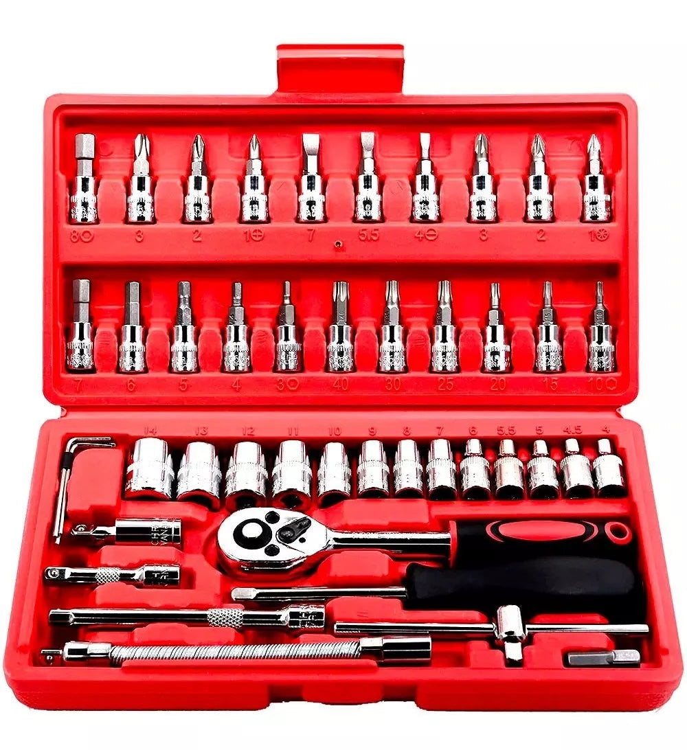 SET DE HERRAMIENTAS 46 LLAVE DE 1/4