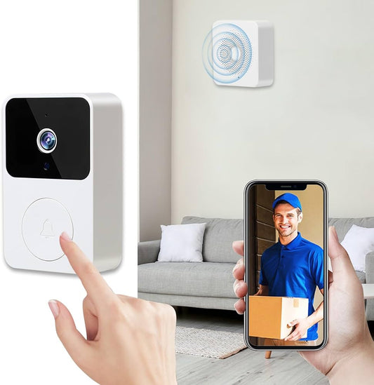 - TIMBRE CON CAMARA DE VIDEO INALAMBRICA PARA PUERTA X9 NEGRO/BLANCA.